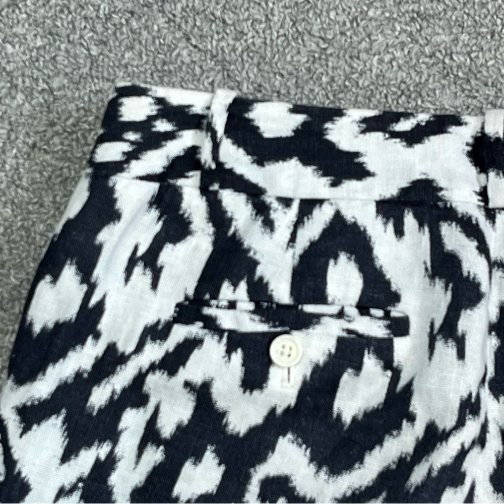 LOFT Marisa 100% Linen Ikat Print Wide Leg Pants Womens Size 4 Petite - Picture 10 of 11